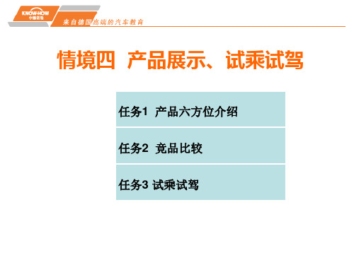 汽车销售实战-情境四产品展示、试乘试驾