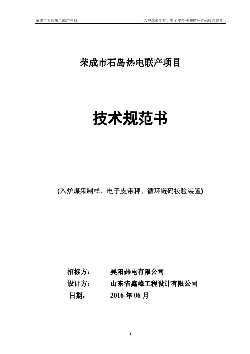 入炉煤采样、皮带秤、循环链码技术规范书(2016.6.4)