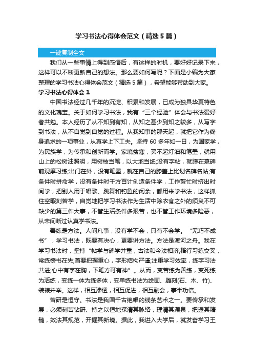 学习书法心得体会范文（精选5篇）