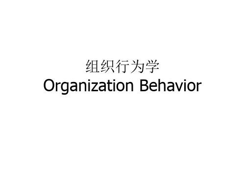 组织行为学 OrganizationBehaviorPPT课件