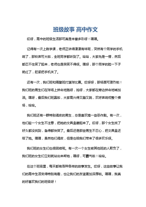 班级故事 高中作文