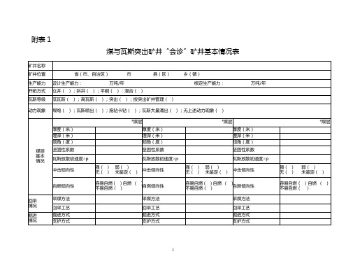 煤与瓦斯突出矿井安全“会诊”自查自改表