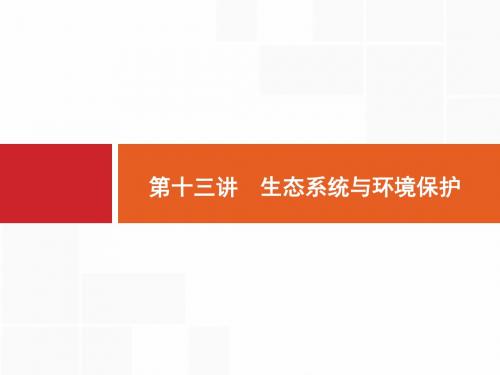 2018年高考生物(课标版)二轮复习专题突破课件：第十三讲 生态系统与环境保护 (共29张PPT)