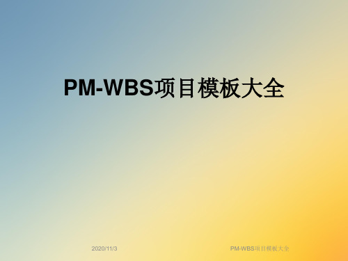 PM-WBS项目模板大全