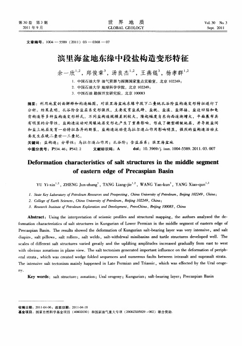 滨里海盆地东缘中段盐构造变形特征