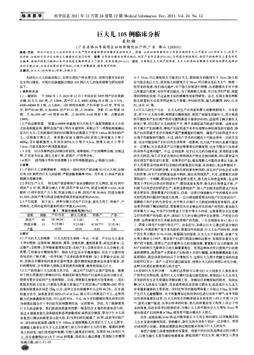 巨大儿105例临床分析