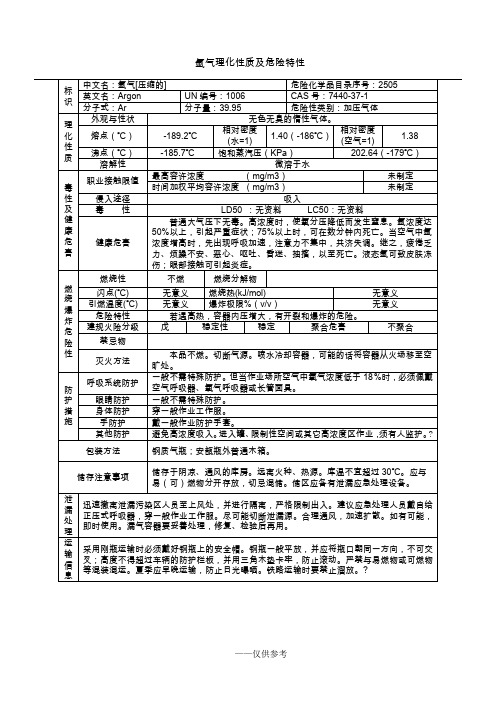 氩气理化性质及危险特性(新)