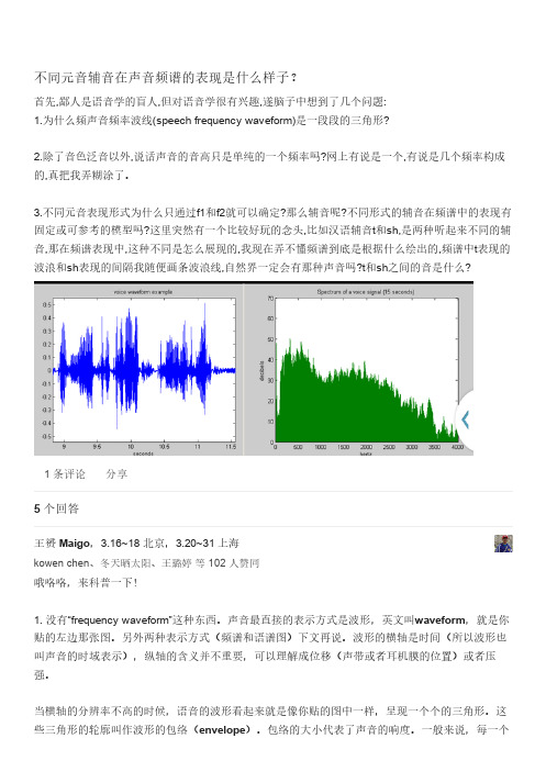 不同元音辅音在声音频谱的表现是什么样子