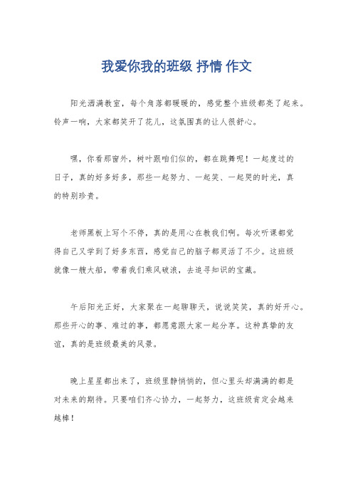 我爱你我的班级 抒情 作文