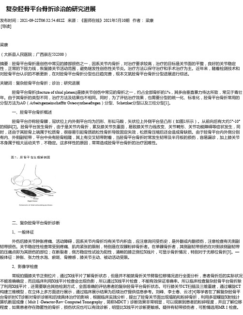 复杂胫骨平台骨折诊治的研究进展