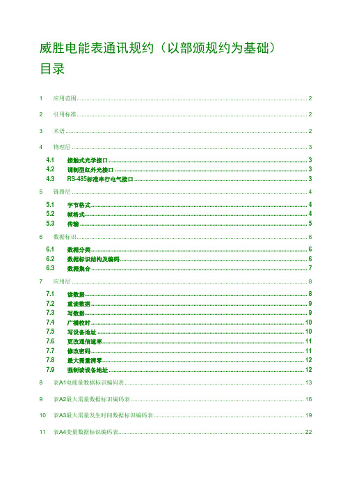 威胜电表部颁通讯规约