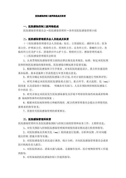 医院感染控制三级网络组成及职责