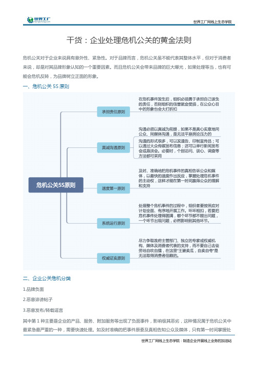 干货：企业处理危机公关的黄金法则