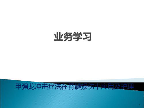 甲强龙冲击疗法在脊髓损伤中的应用及护理ppt课件