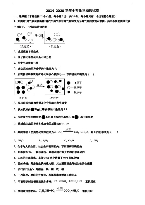 山东省德州市2020中考化学监测试题