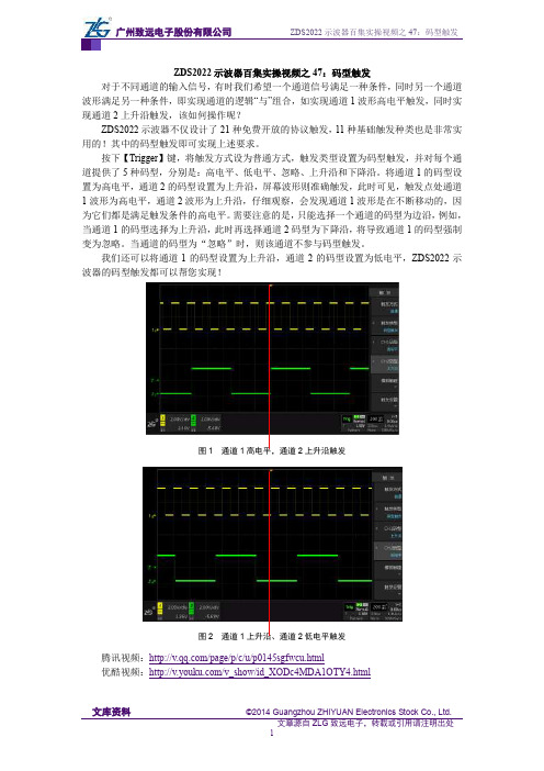 ZDS2022示波器百集实操视频之47：码型触发