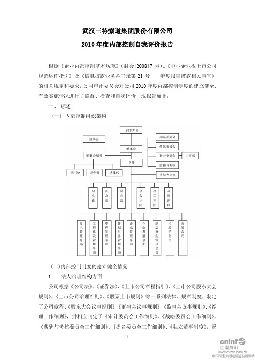 三特索道:2010年度内部控制自我评价报告
2011-03-31