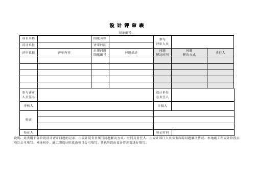 01 设计评审表模板