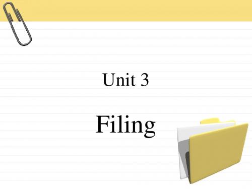 文秘英语 unit 3 Filing