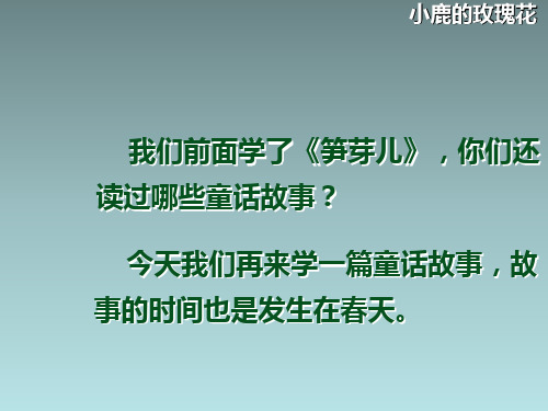 人教版二年级下册语文《小鹿的玫瑰花》课件