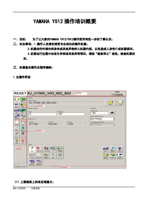 YAMAHA YS12 操作使用培训资料