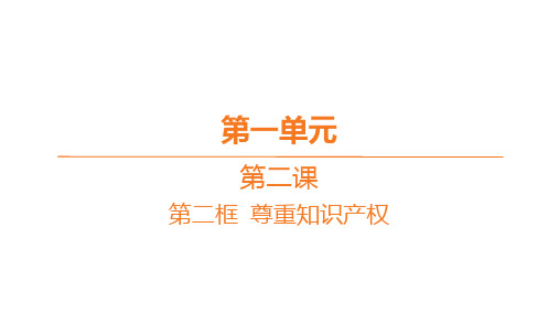 高中思想政治选择性必修第二册精品课件 分层作业 第一单元 第二课-第二框 尊重知识产权