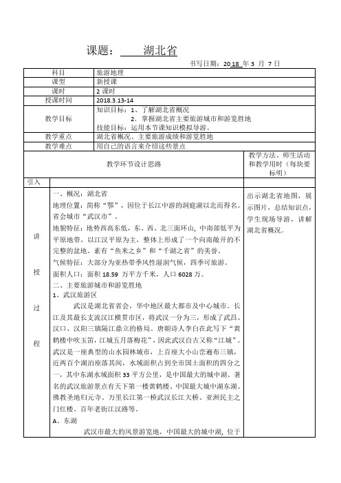 中国旅游地理第六章 第二节 湖北省