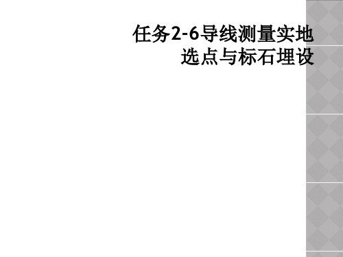 任务2-6导线测量实地选点与标石埋设