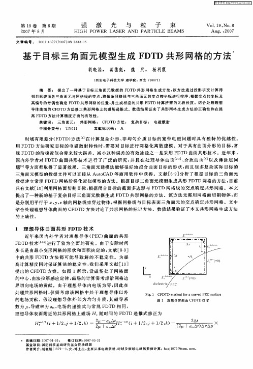 基于目标三角面元模型生成FDTD共形网格的方法