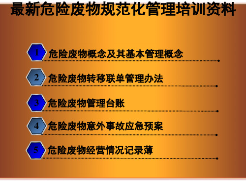 最新危险废物规范化管理培训资料