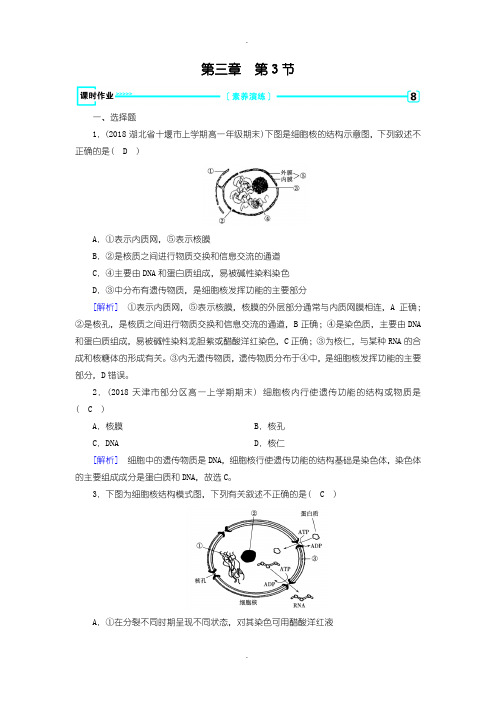 人教版生物必修1练习：第3章 第3节 课时作业含答案