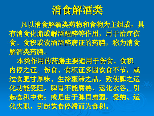 中医药膳 消食解酒类