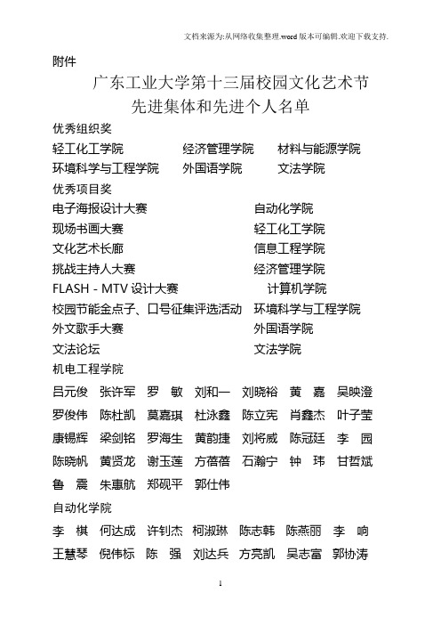 广东工业大学第十三届校园文化艺术节