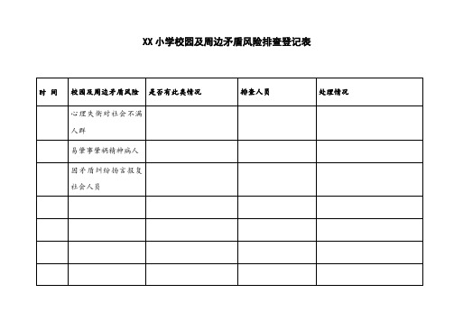 XX学校校园矛盾纠纷排查登记表[1]