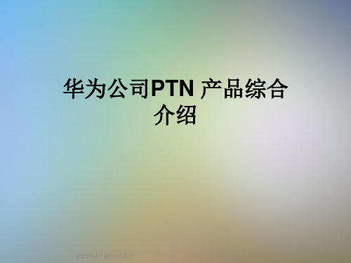 华为公司PTN 产品综合介绍