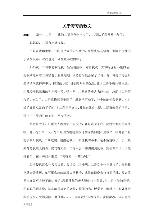 关于哥哥的散文