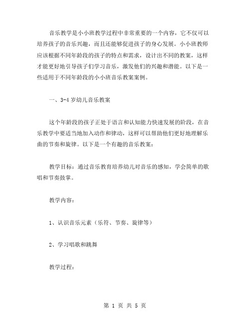 不同年龄段适用的小小班音乐教案案例介绍