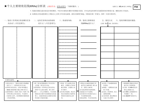 个人主要绩效范围分析表(简)