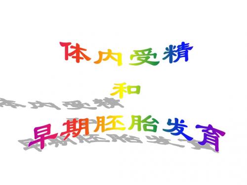 3.1体内受精和早期胚胎发育