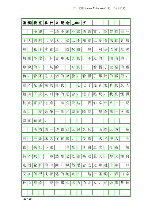 初一写人作文：圣诞我们拿什么纪念_300字