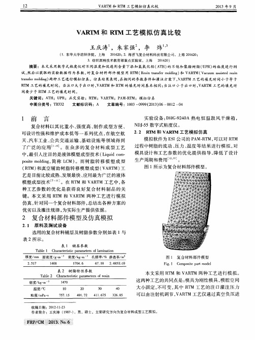 VARTM和RTM工艺模拟仿真比较