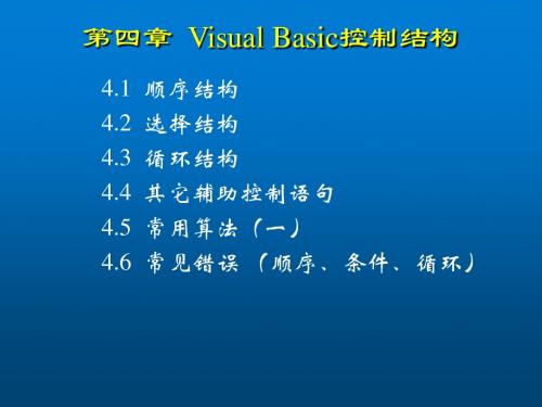 Visual Basic程序设计第四章 Visual Basic控制结构