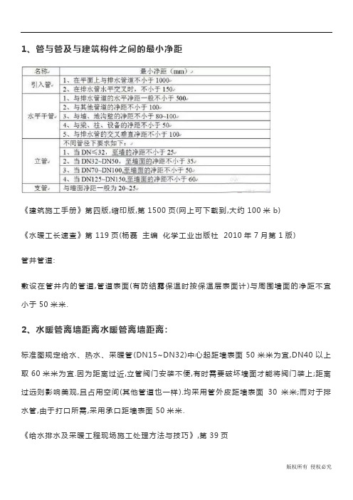 BIM机电工程师必备给排水管道距墙尺寸的完全汇总[详细]