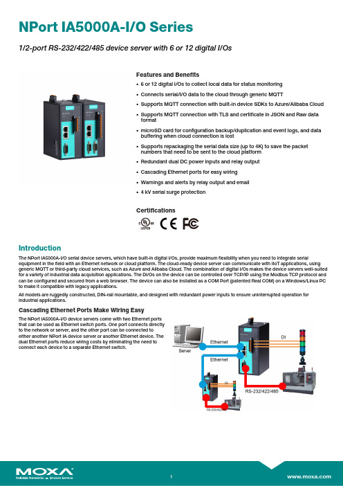 Moxa NPort IA5000A-I O 序列设备服务器商品说明说明书