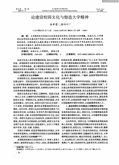 论建设校园文化与塑造大学精神