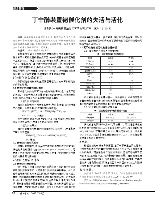 丁辛醇装置铑催化剂的失活与活化