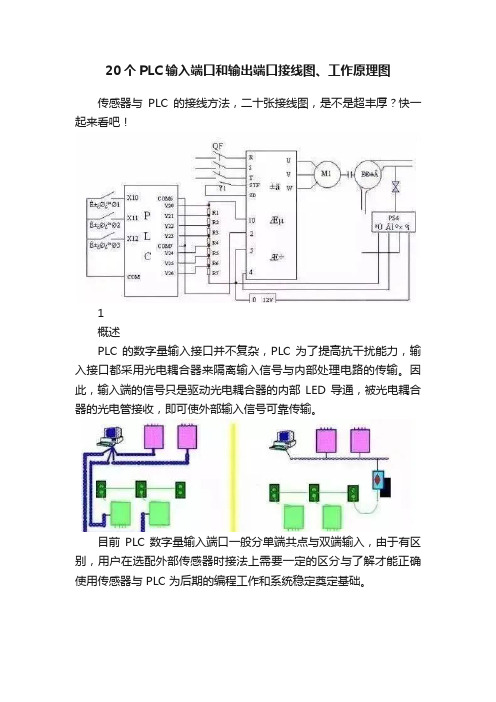 20个PLC输入端口和输出端口接线图、工作原理图