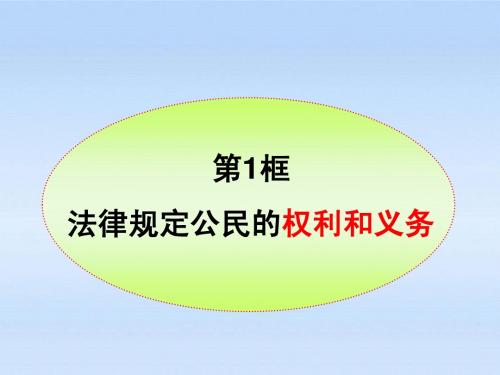 八年级政治上册 第7课第1框法律规定公民的权利和义务课件 山东人民版