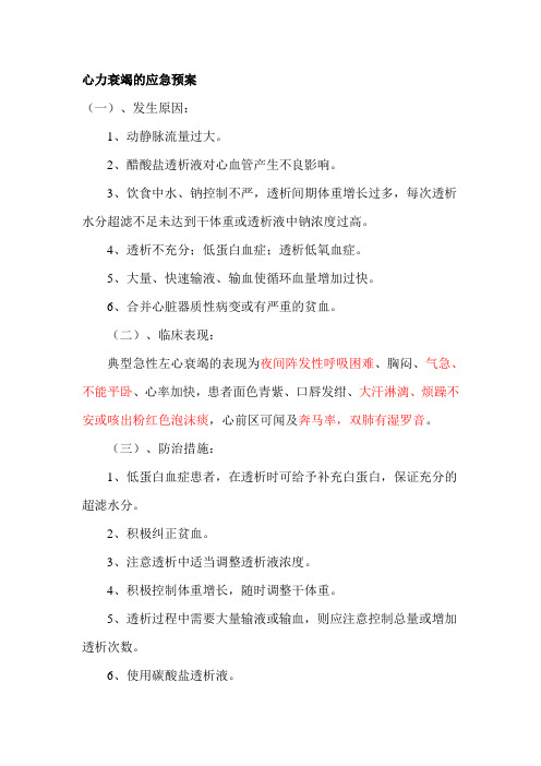 心力衰竭应急预案