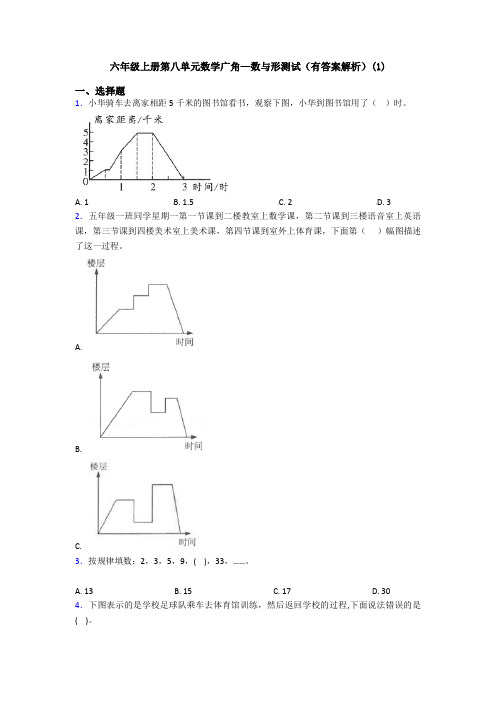 六年级上册第八单元数学广角—数与形测试(有答案解析)(1)